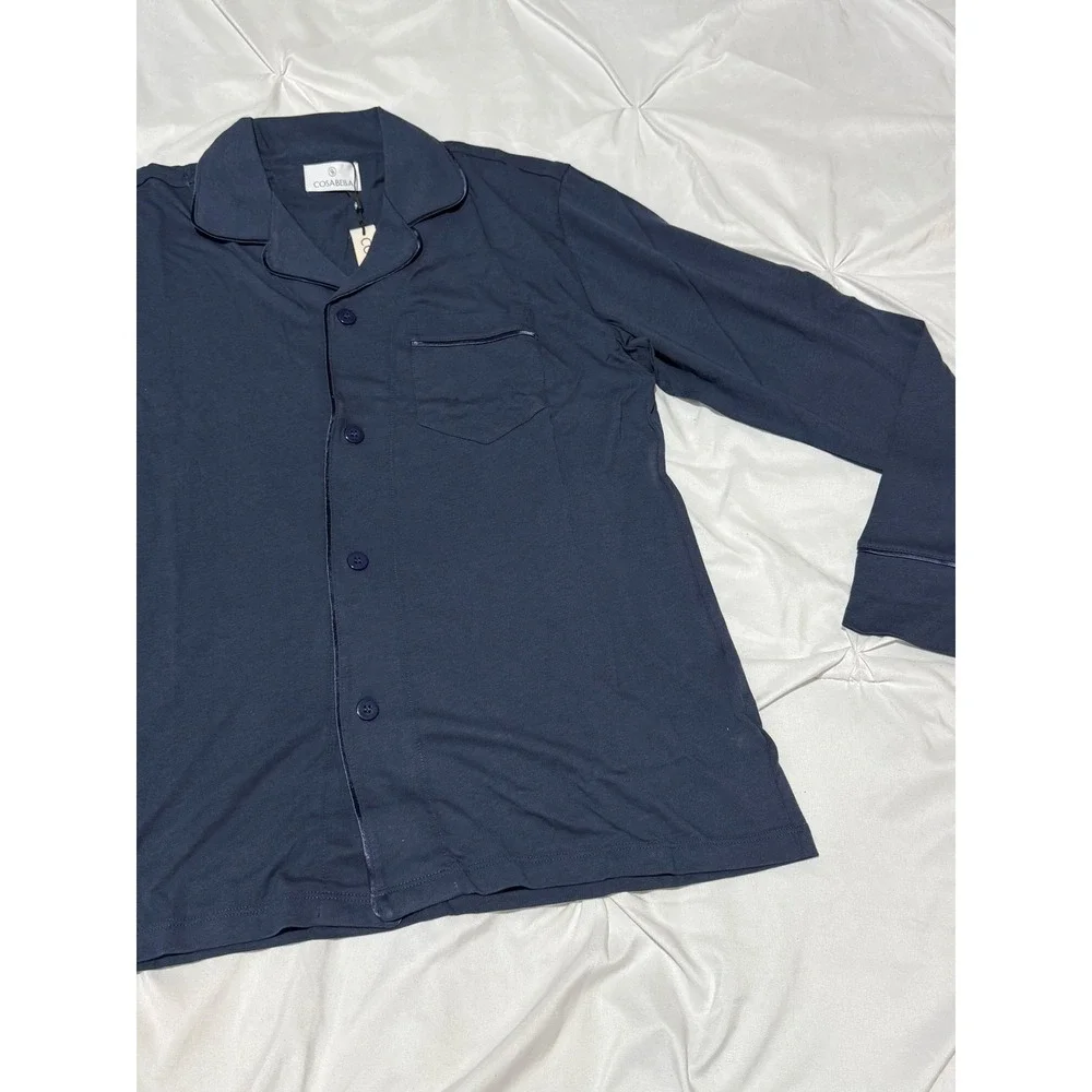 Cosabella Classic Men's Pajama Set Navy Long Sleeve & Pants Size S